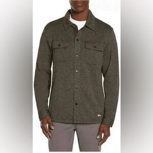 Eddie Bauer Men’s Sweater Fleece Shirt Jacket Heathered Spruce